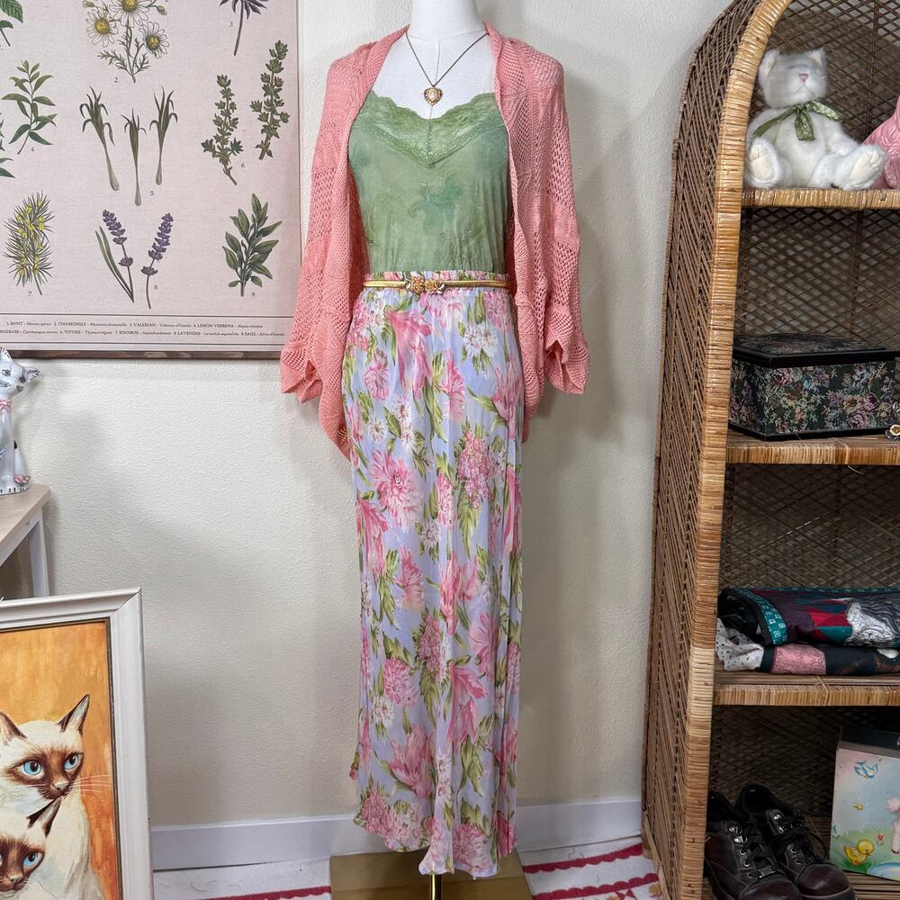90s Y2k Reversible Floral Maxi Skirt Coquette Dolly Fairy Whimsy Cottagecore 1X